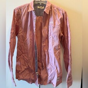 Cherokee Men's Light Pink Cotton Shirt Size M Long Sleeve